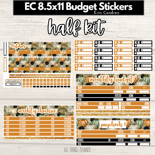 8.5x11 EC Oct. (Pumpkins) HALF Budget Kit BUNDLE