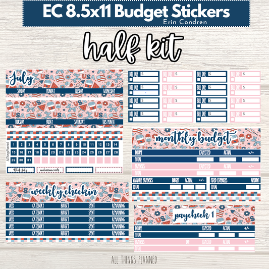 8.5x11 EC July (Happy 4th) HALF Budget Kit BUNDLE