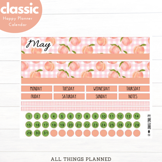 Classic May (Peaches) Monthly Calendar