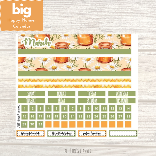 Big HP Mar. (Honey Jar) Monthly Calendar