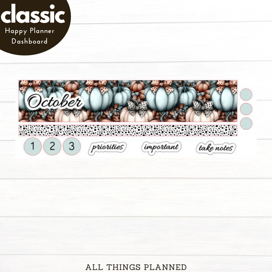 Classic Oct (Pumpkins Bows) Dashboard