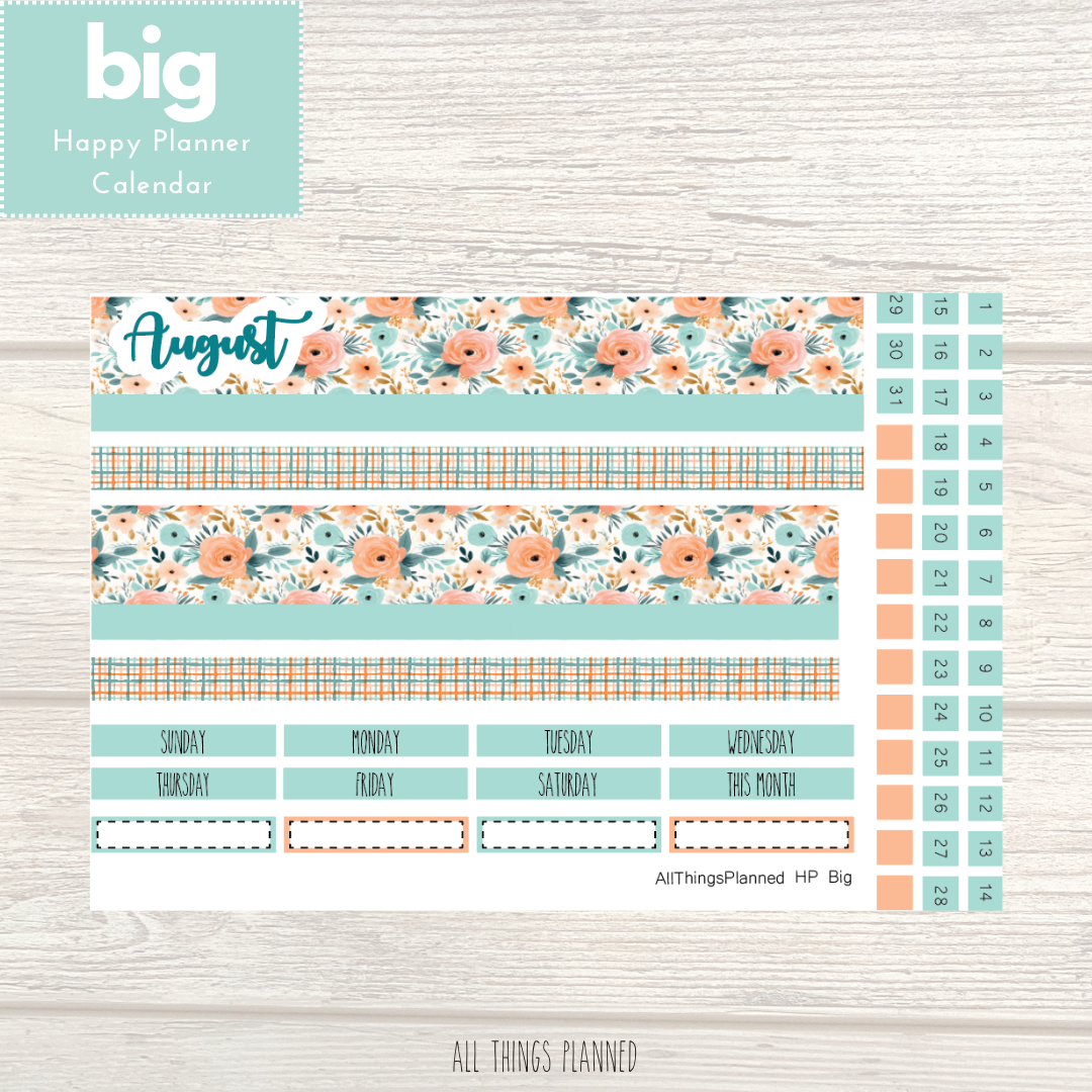 Big HP Aug. (Summer Bloom) Monthly Calendar