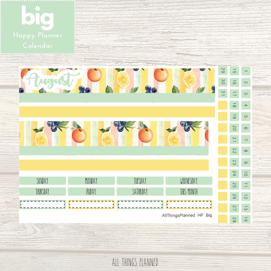 Big HP Aug. (Tutti Fruiti) Monthly Calendar