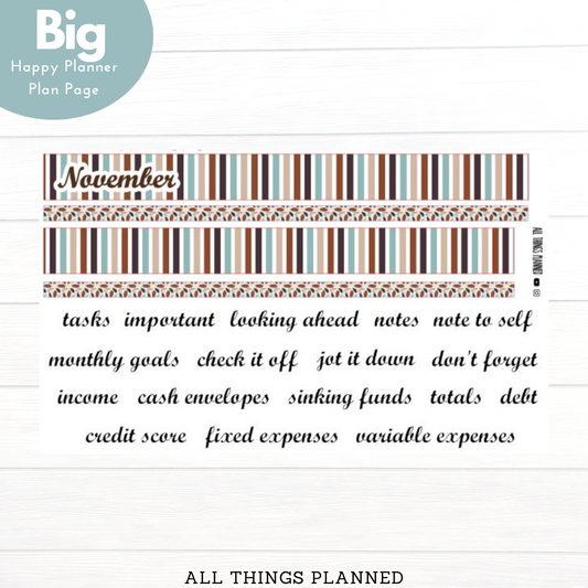 Big HP Nov. (Stripes) Planning Page