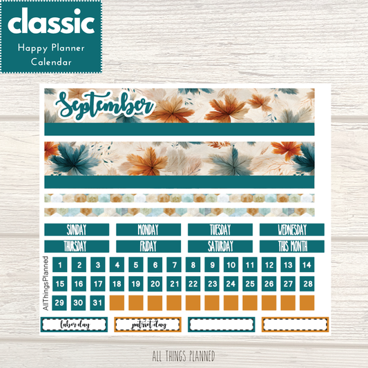 Classic Sept. (Dreamy Fall) Monthly Calendar