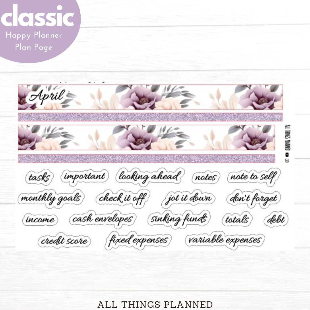 Classic Apr. (Spring Florals) Planning Page