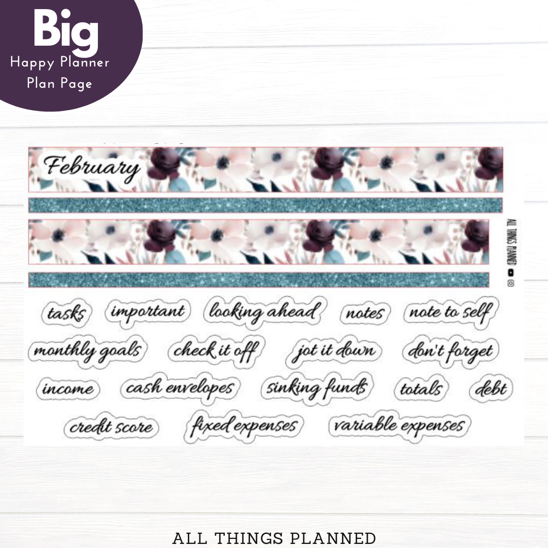 Big HP Feb. (Winter Flowers) Planning Page