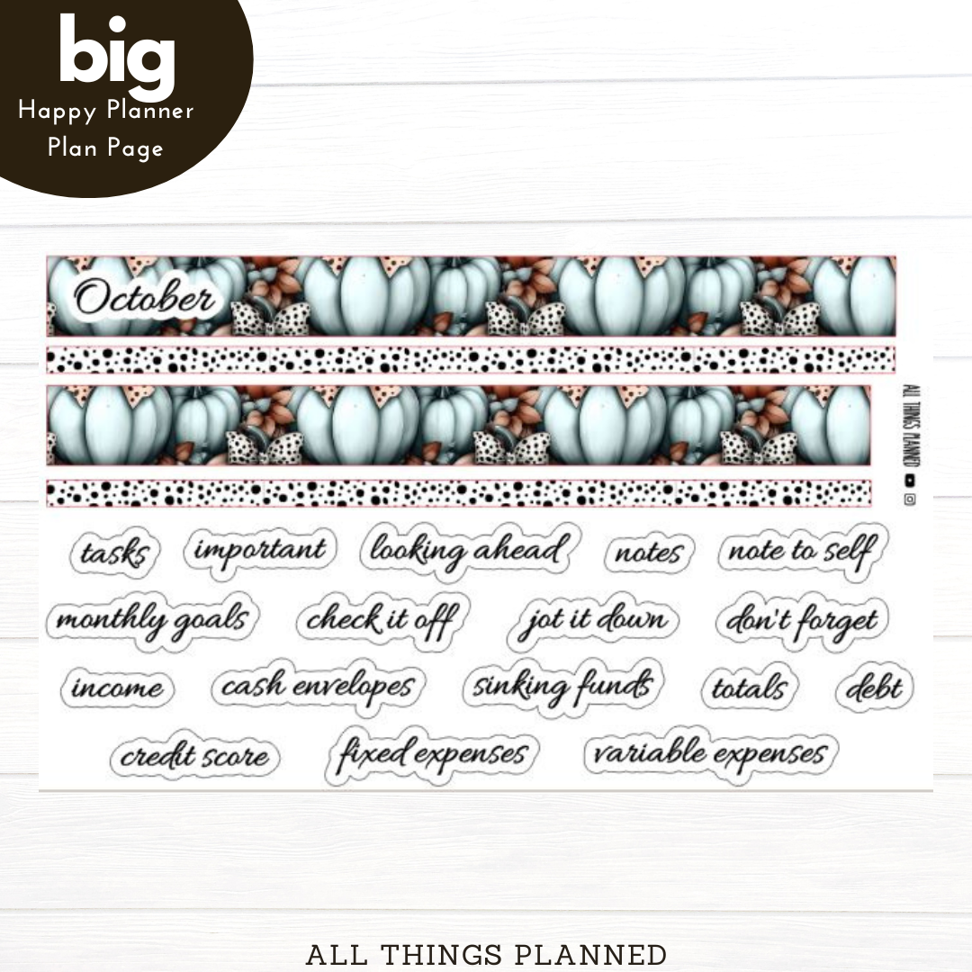 Big HP Oct (Pumpkins Bows) Planning Page