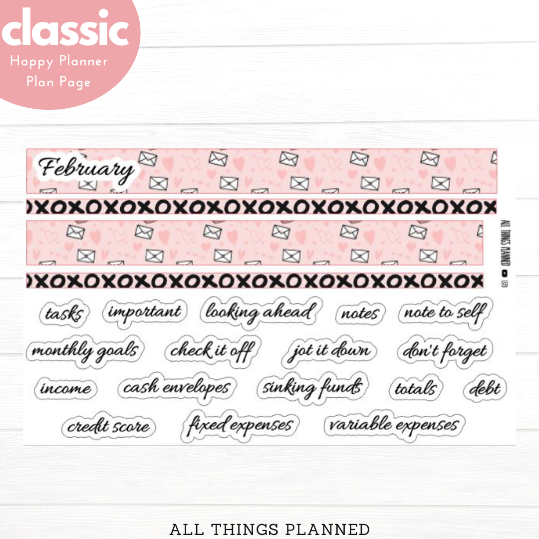 Classic Feb. (Valentines) Planning Page