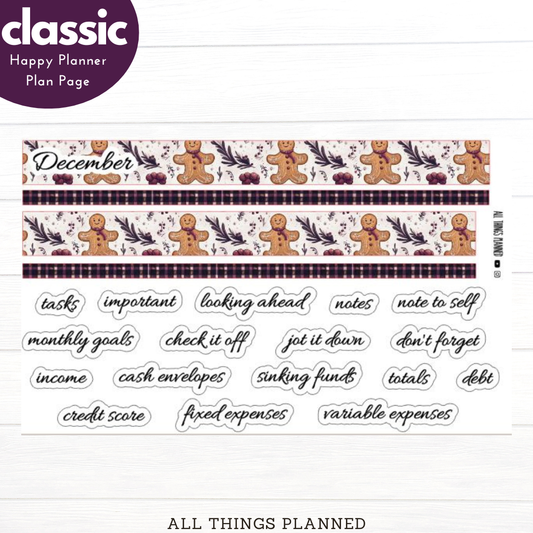 Classic Dec (Gingerbread) Planning Page
