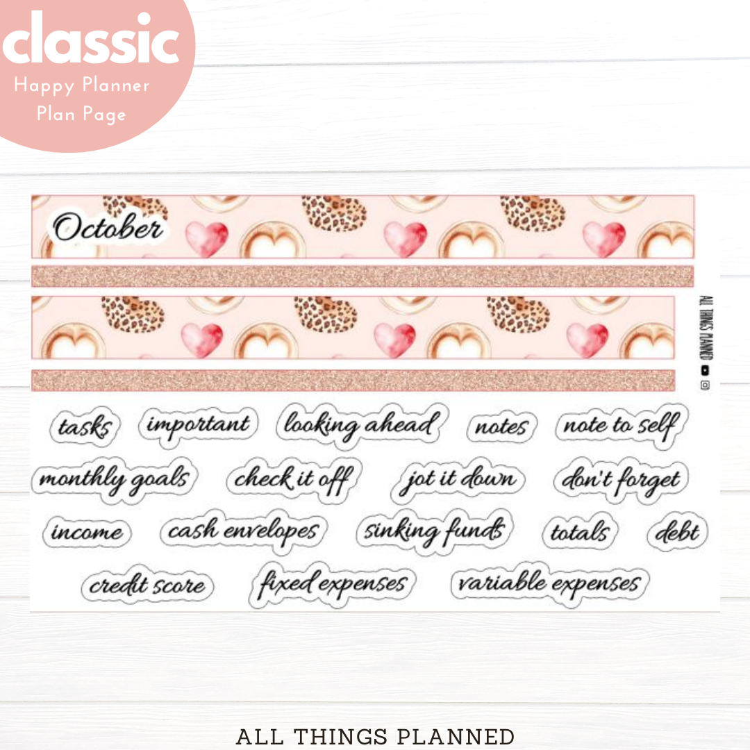 Classic Oct (Pink Caffeine) Planning Page