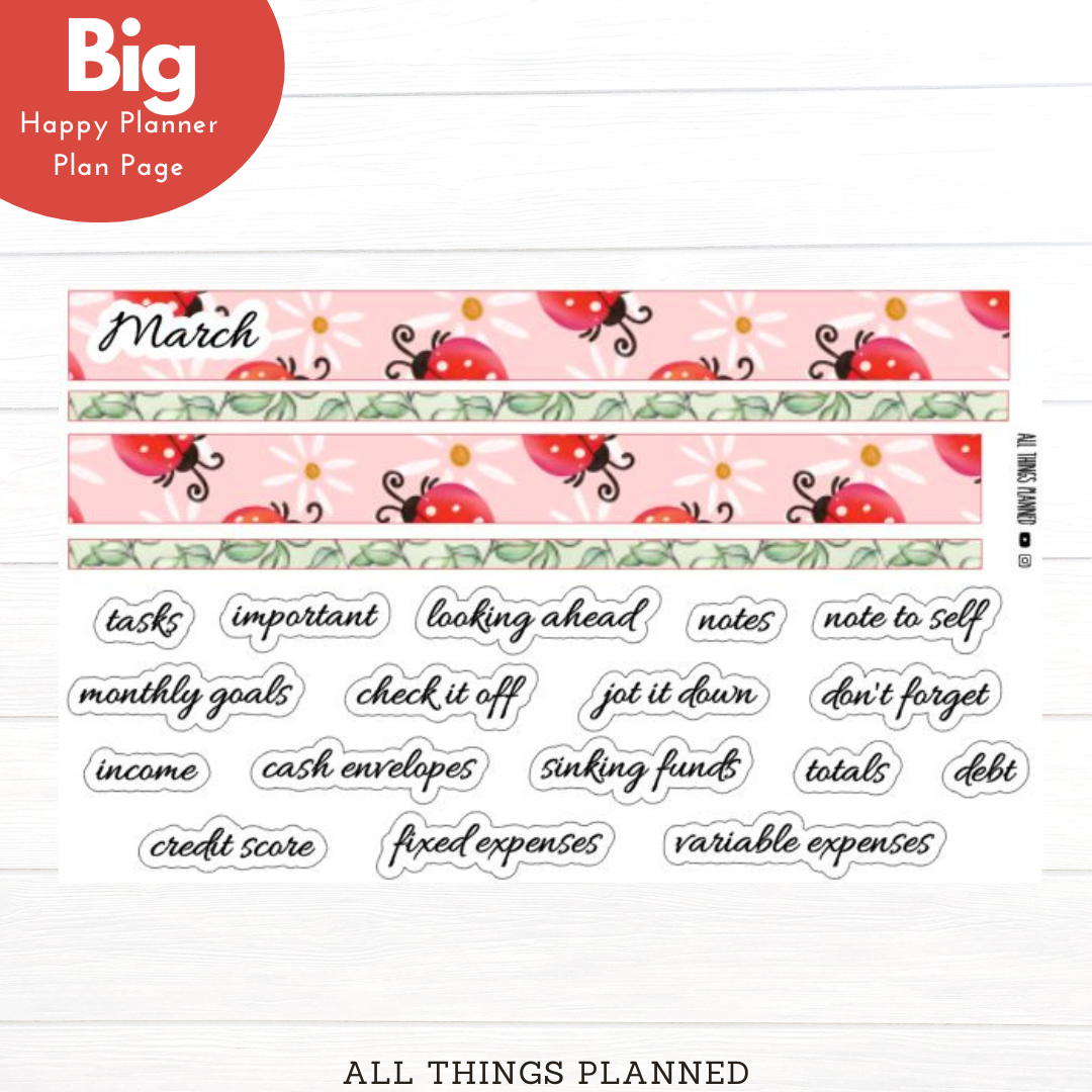 Big HP Mar. (Ladybugs) Planning Page