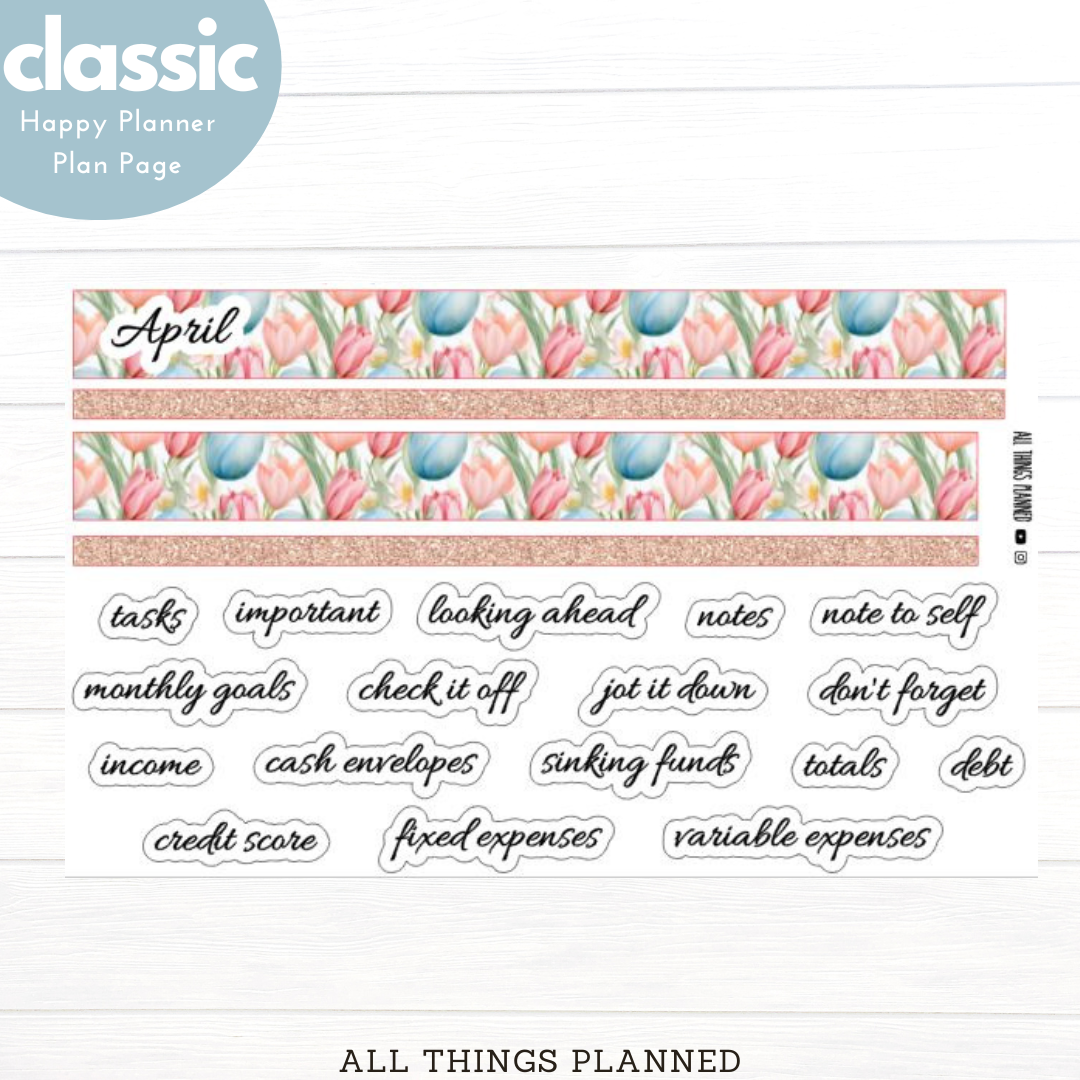 Classic Apr. (Easter Florals) Planning Page