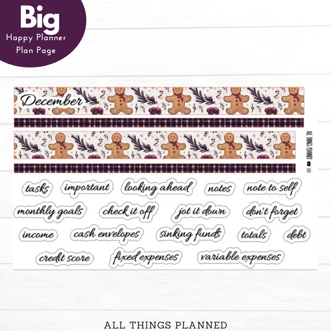 Big HP Dec (Gingerbread) Planning Page