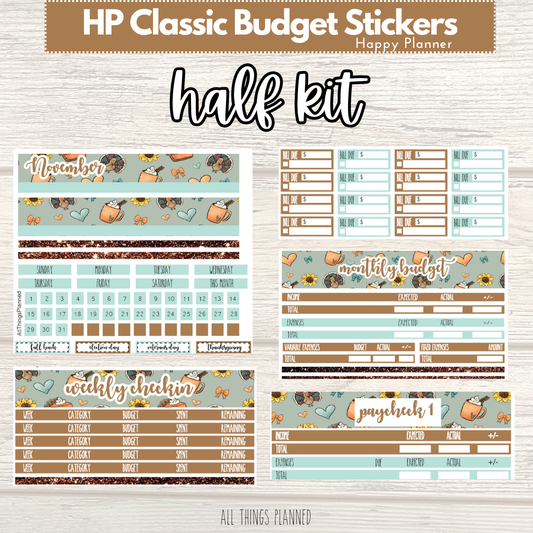 Classic Nov. (Thanksgiving) HALF Budget Kit BUNDLE
