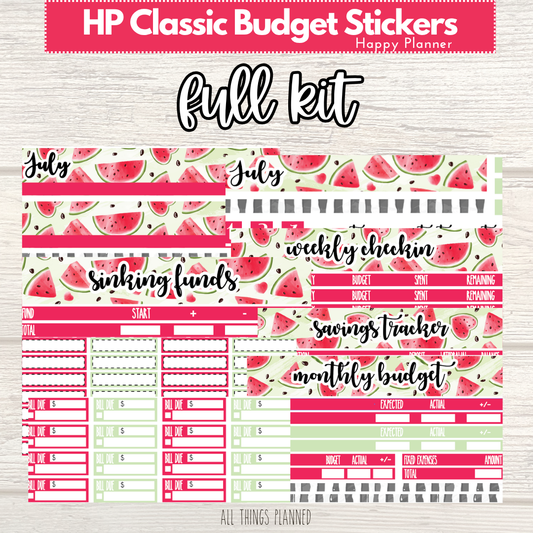 Classic July (Watermelon) FULL Budget Kit BUNDLE