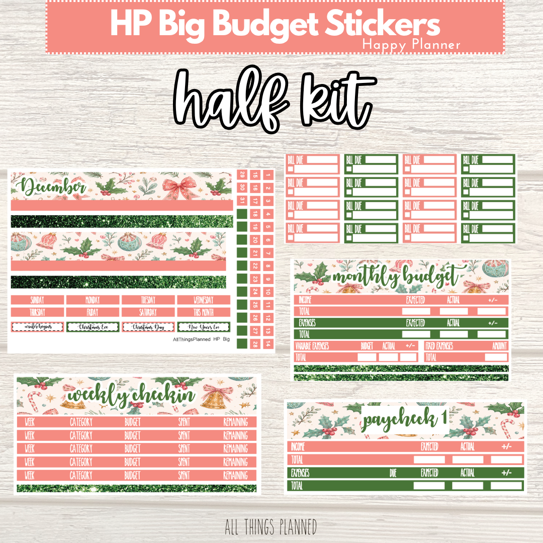 HP Big Dec. (Christmas) HALF Budget Kit BUNDLE