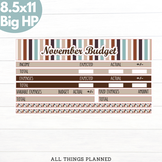 8.5x11 | Big | Nov. (Stripes) Budget Kit