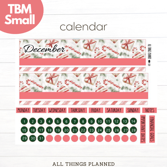 Small Dec (Christmas Presents) Monthly Calendar