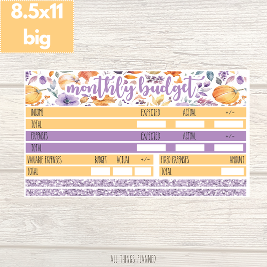 8.5x11 | Big | Nov. (Purple Harvest) Budget Kit