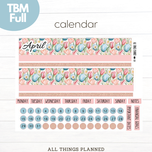 Full Apr. (Easter Florals) Monthly Calendar