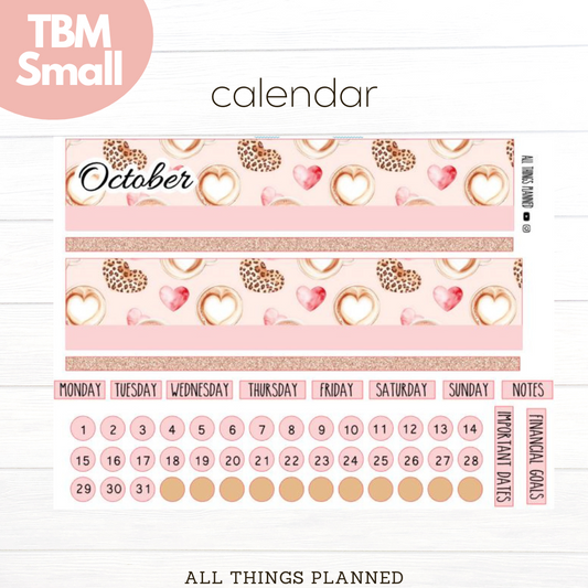 Small Oct (Pink Caffeine) Monthly Calendar