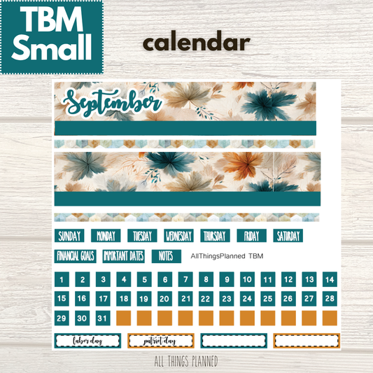 Small Sept. (Dreamy Fall) Monthly Calendar