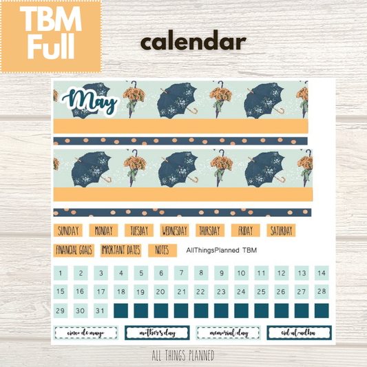 Full May (Golden Rain) Monthly Calendar