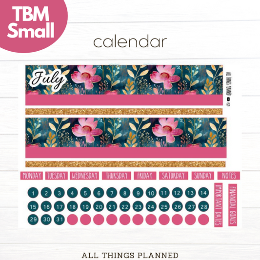 Small July (Deep Tropics) Monthly Calendar