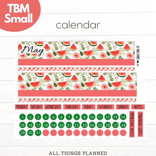 Small May (Watermelon) Monthly Calendar