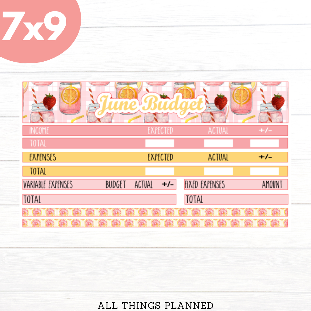 7x9 June (Pink Lemonade) Budget Kit