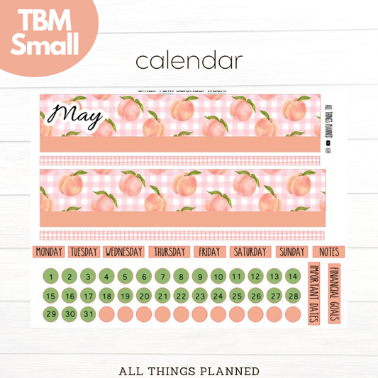 Small May (Peaches) Monthly Calendar
