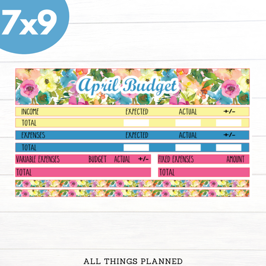 7x9 April (Flowers) Budget Kit