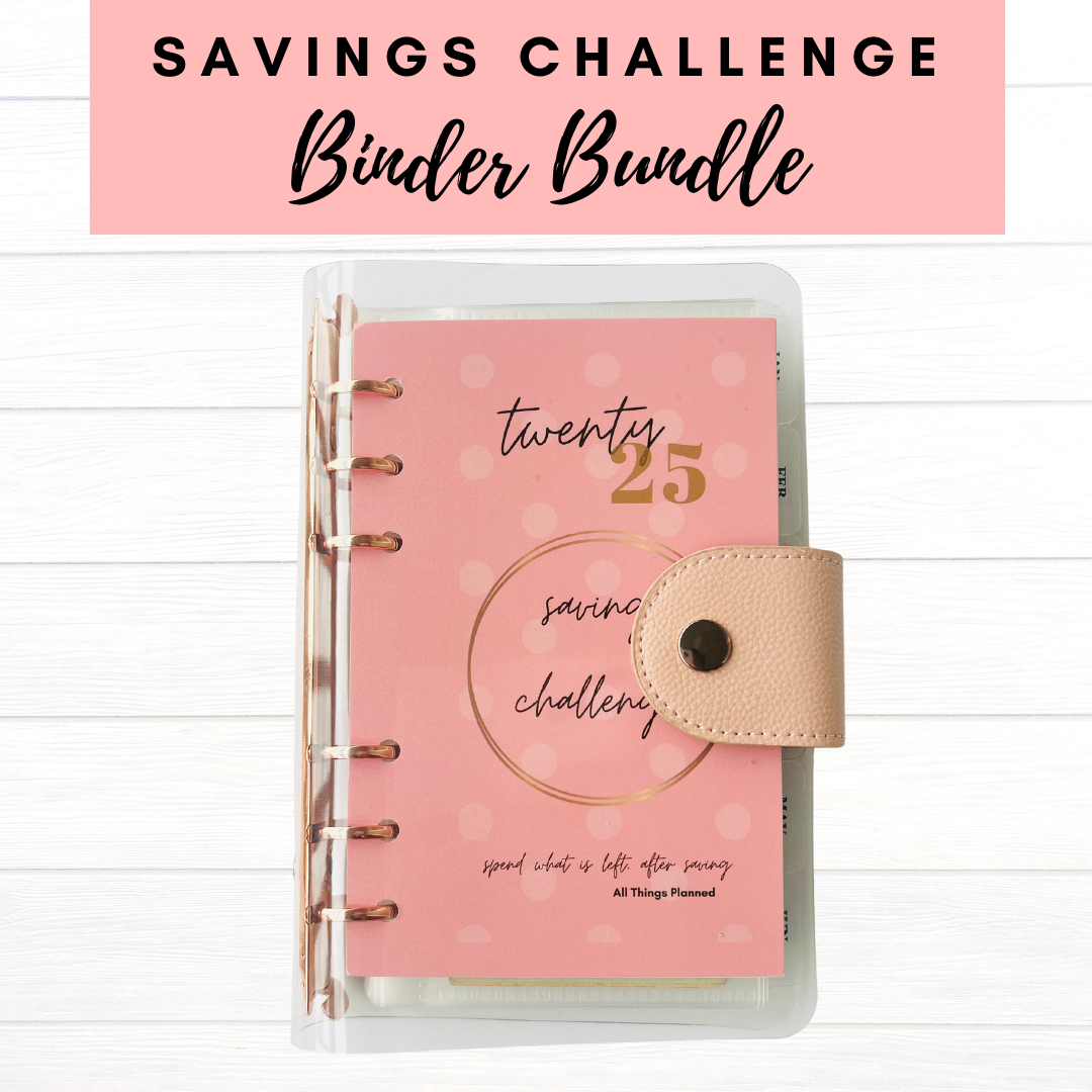 2025 Rose Gold Savings Challenge Binder (Bundle)