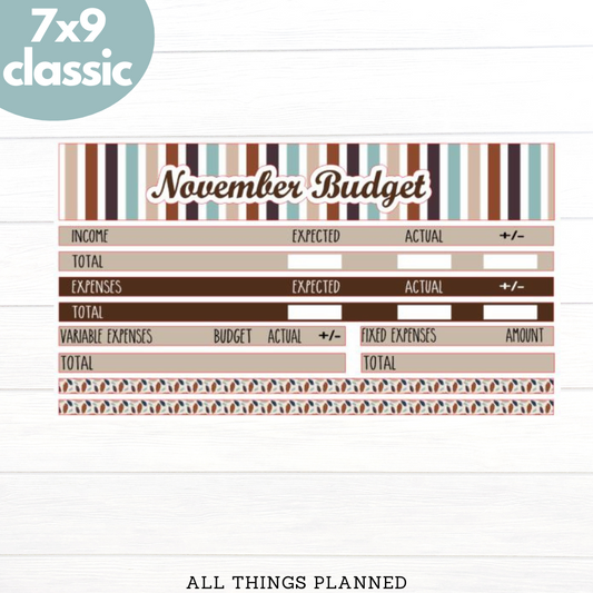 7x9 | Classic | Nov. (Stripes) Budget Kit