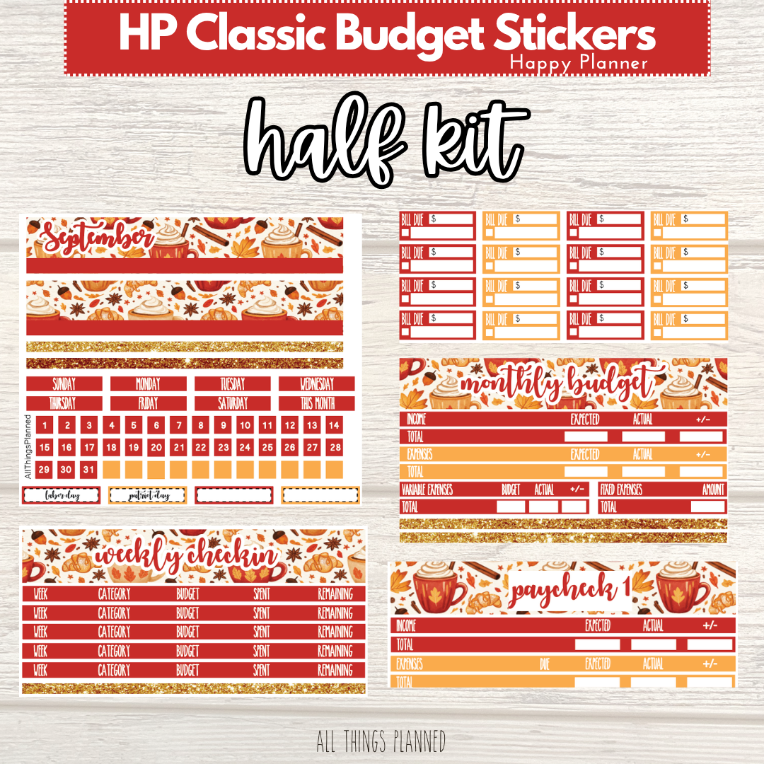 Classic Sept. (Fall Latte) HALF Budget Kit BUNDLE
