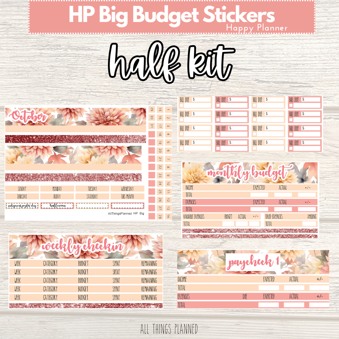 HP Big Oct. (Fall Florals) HALF Budget Kit BUNDLE