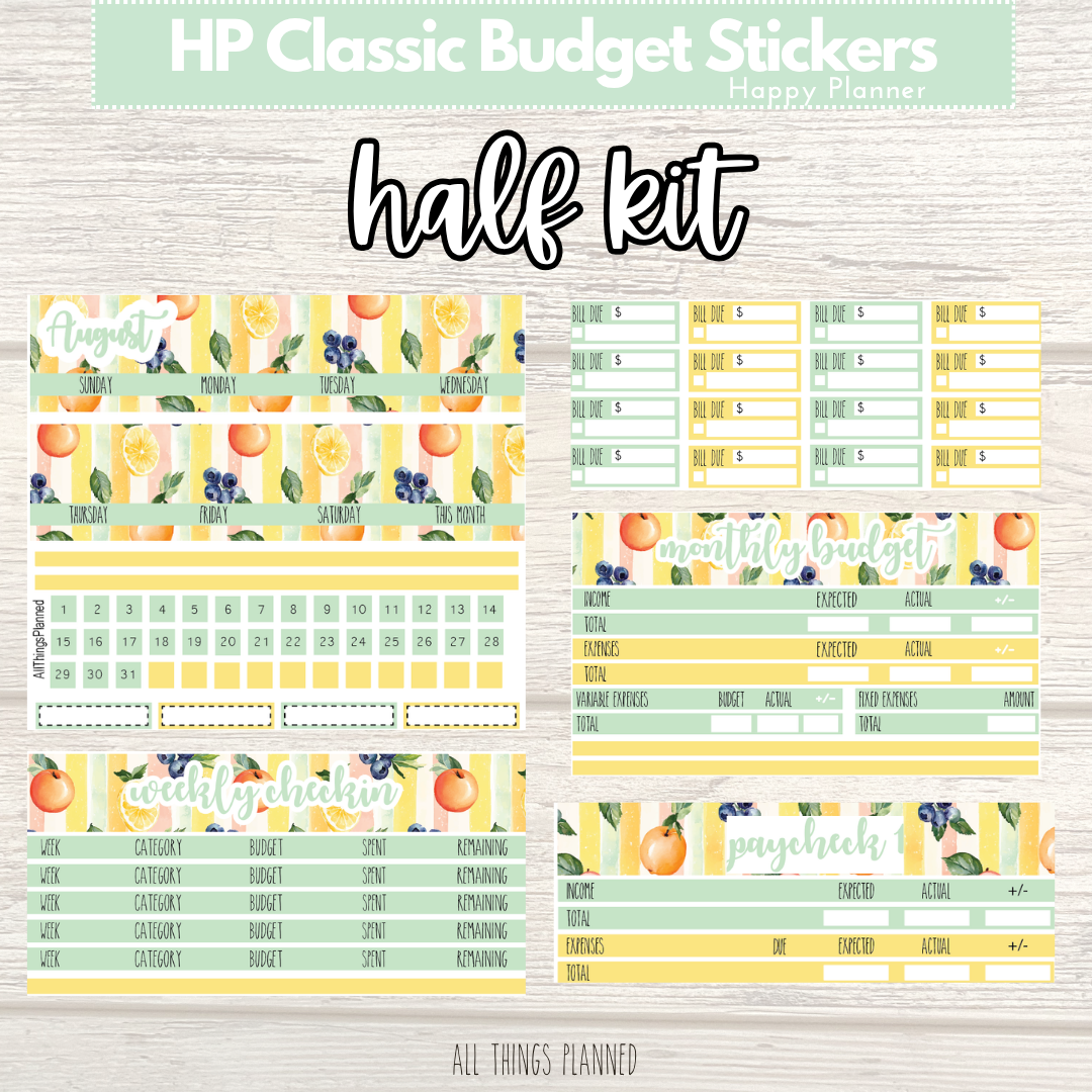 Classic Aug. (Tutti Fruiti) HALF Budget Kit BUNDLE