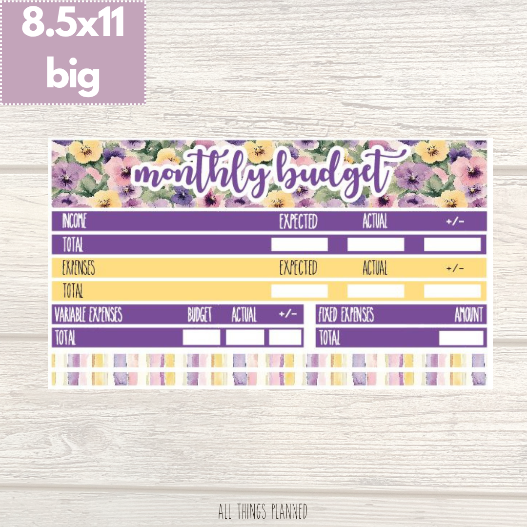 8.5x11 | Big | June (Summer Florals) Budget Kit