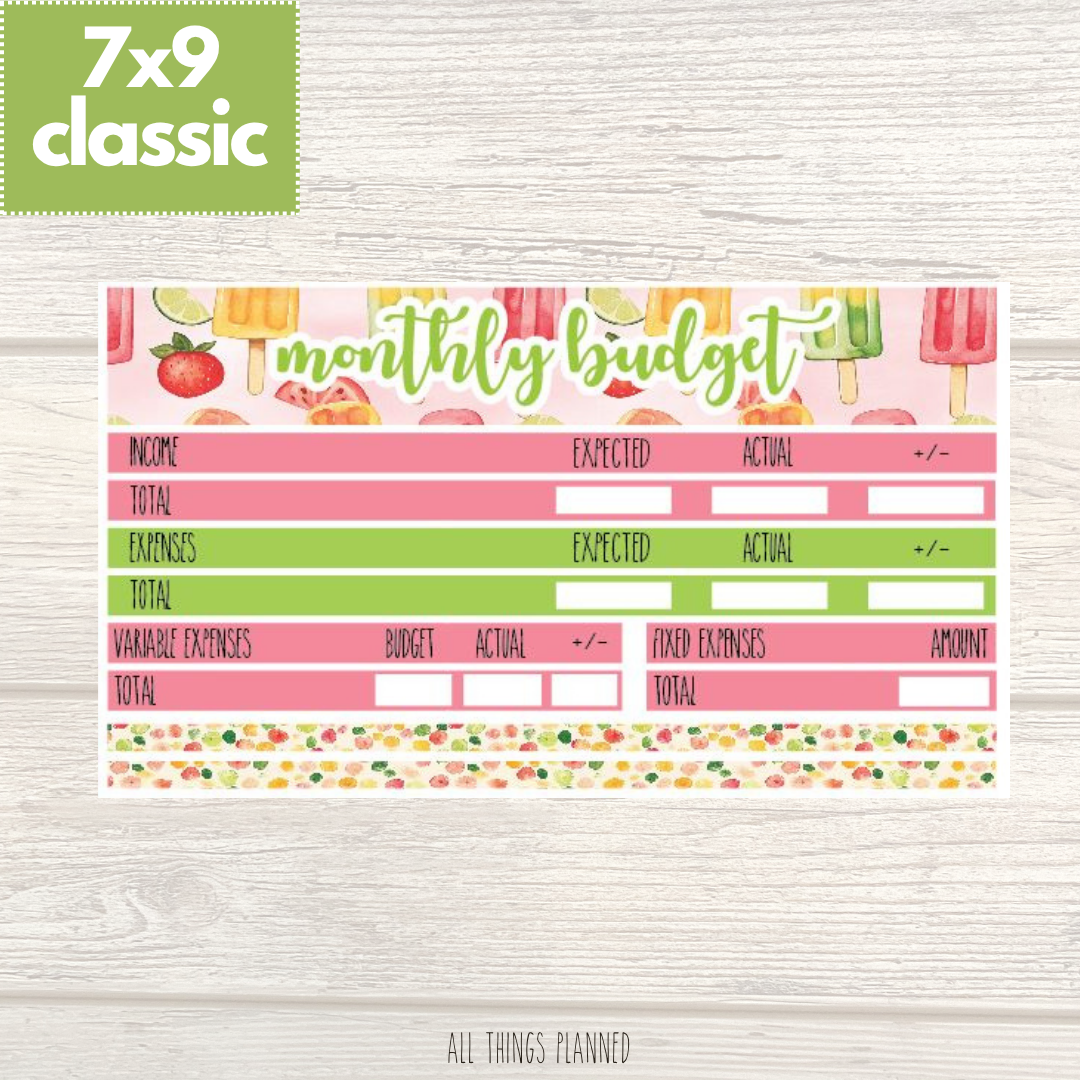 7x9 | Classic | June (Popsicles) Budget Kit