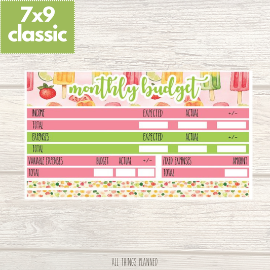 7x9 | Classic | June (Popsicles) Budget Kit