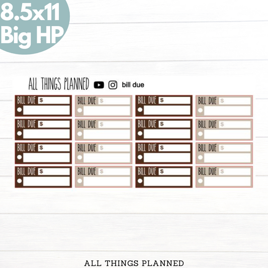 8.5x11 | Big | Nov. (Stripes) Bill Due Stickers