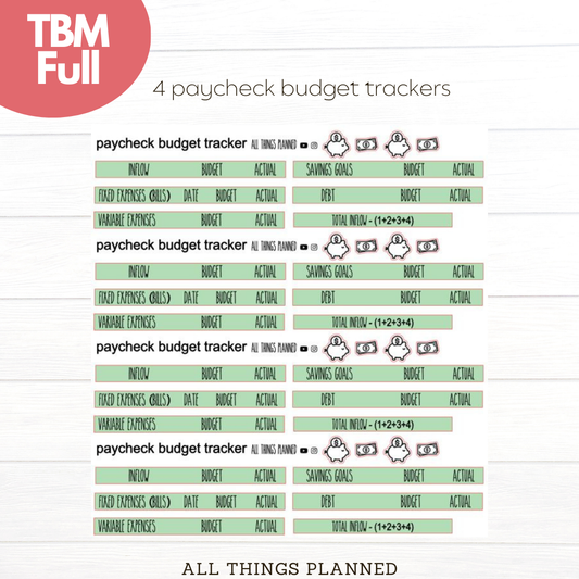 Full Mar. (Ladybugs) Paycheck Budget Trackers