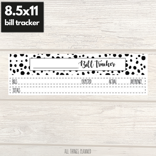 8.5x11 | HP Big | Bill Tracker