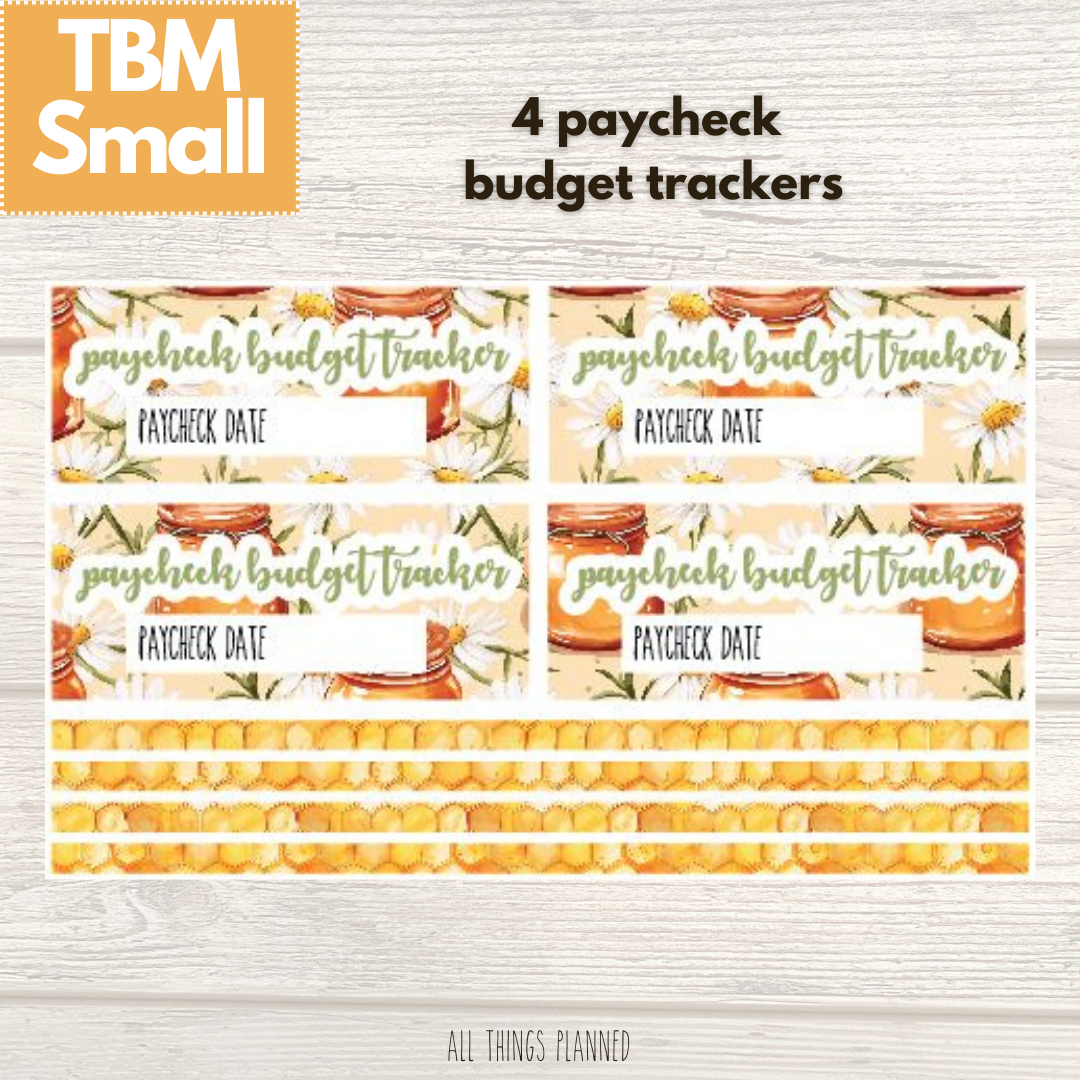 Small Mar. (Honey Jar) Paycheck Budget Trackers