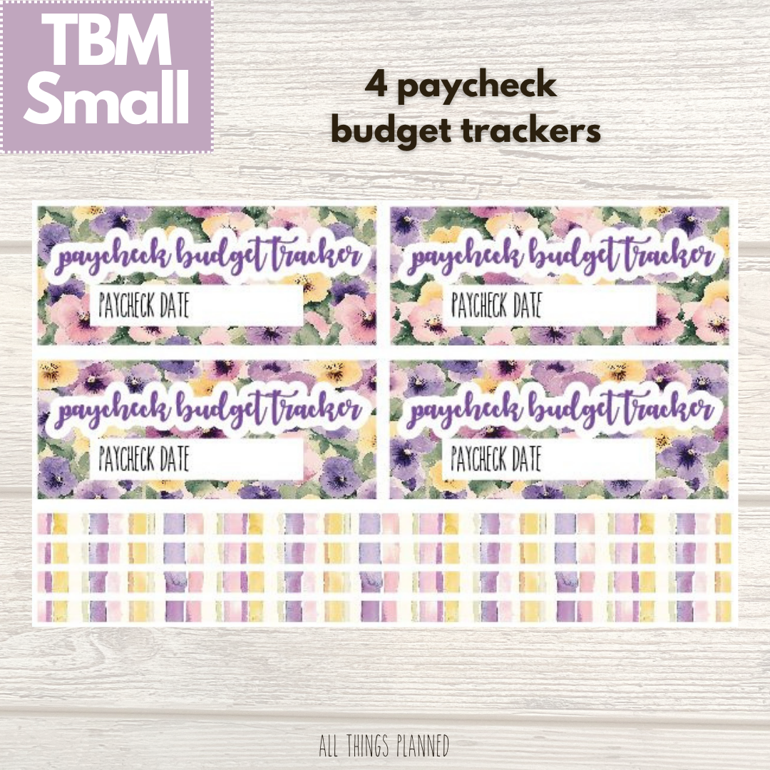 Small June (Summer Florals) Paycheck Budget Trackers