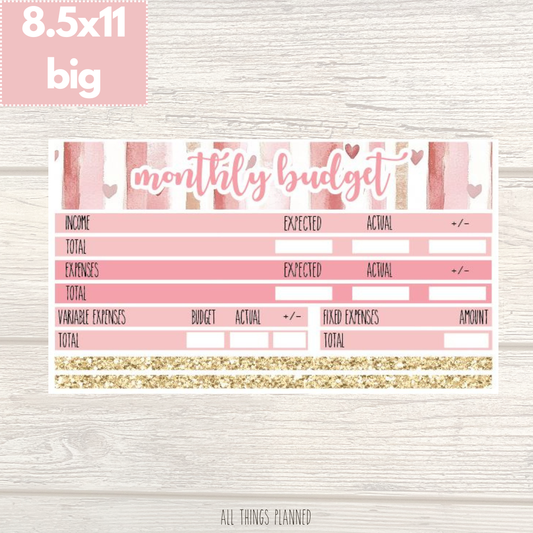 8.5x11 | Big | Feb. (Love Bliss) Budget Kit