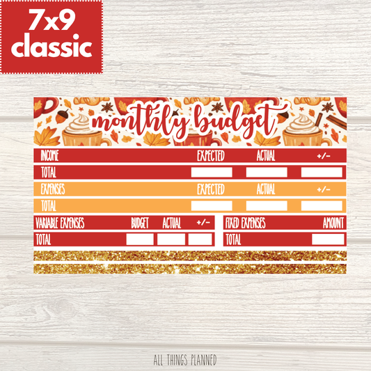 7x9 | Classic | Sept. (Fall Latte) Budget Kit