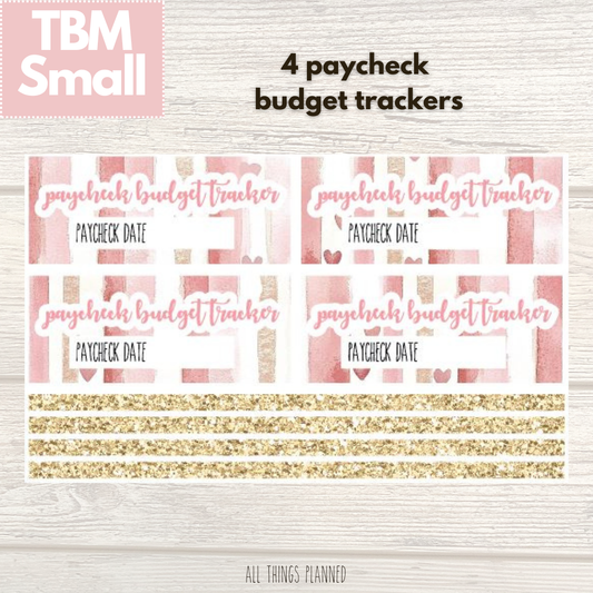 Small Feb. (Love Bliss) Paycheck Budget Trackers