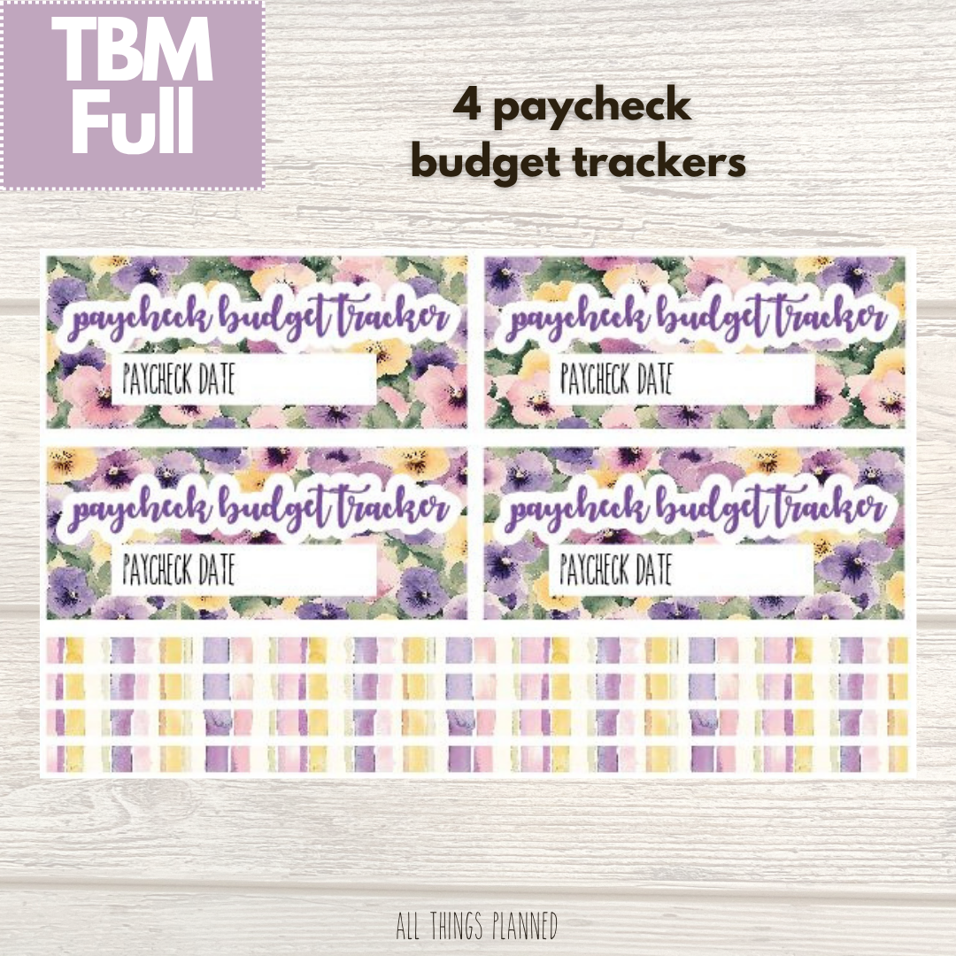 Full June (Summer Florals) Paycheck Budget Trackers